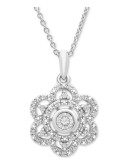 2-Pc. Scallop Pendant Necklace & Matching Stud Earrings (1/6 ct. ) in