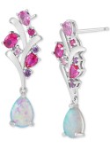 Multi-Gemstone Cluster Drop Earrings (2 ct. ) in