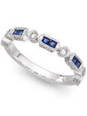 14k White Gold Sapphire (1/3 ct. ) and (1/5 ct. ) Alternating Ring