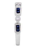 14k White Gold Sapphire (1/3 ct. ) and (1/5 ct. ) Alternating Ring