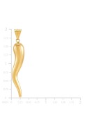 Men's Polished Cornicello Horn Pendant in 10k Gold