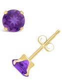 Gemstone Stud Earrings in 10k Yellow Gold