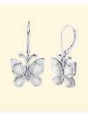 Mother-of- & White Butterfly Drop Earrings in