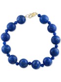 Lapis Lazuli (4 & 12mm) Beaded Bracelet in 14k Gold