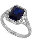 Sapphire (3 ct. ) and White Sapphire (3/8 ct. ) Ring in