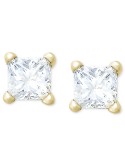 Cut Stud Earrings in 10k Yellow or White Gold (1/5 ct. )