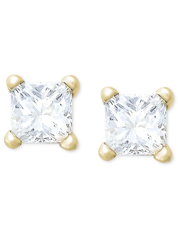 Cut Stud Earrings in 10k Yellow or White Gold (1/5 ct. )