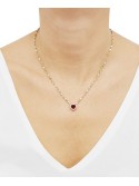 Sapphire (1-1/2 ct. ) & White Sapphire (1/4 ct. ) Heart Pendant Necklace in 14k Gold-Plated , 16