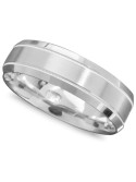 Men's 14k White Gold Ring, Engraved 6mm Band (Size 6-13)