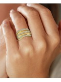 Multirow Crossover Statement Ring (1/10 ct. )