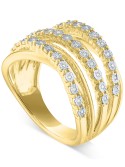 Multirow Crossover Statement Ring (1/10 ct. )