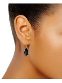 Onyx Teardrop Bezel Drop Earrings in 