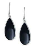 Onyx Teardrop Bezel Drop Earrings in 