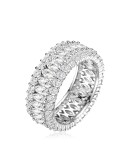 White Gold Plated Clear Round and Cubic Eternity Ring