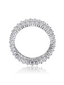 White Gold Plated Clear Round and Cubic Eternity Ring