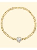 Mother of & (1/10 ct. ) Heart Bracelet in 14k Gold-Plated