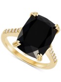 Onyx (7-1/2 ct. ) and Cubic Statement Ring in 14k Gold-Plated