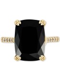 Onyx (7-1/2 ct. ) and Cubic Statement Ring in 14k Gold-Plated