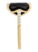 Onyx (7-1/2 ct. ) and Cubic Statement Ring in 14k Gold-Plated