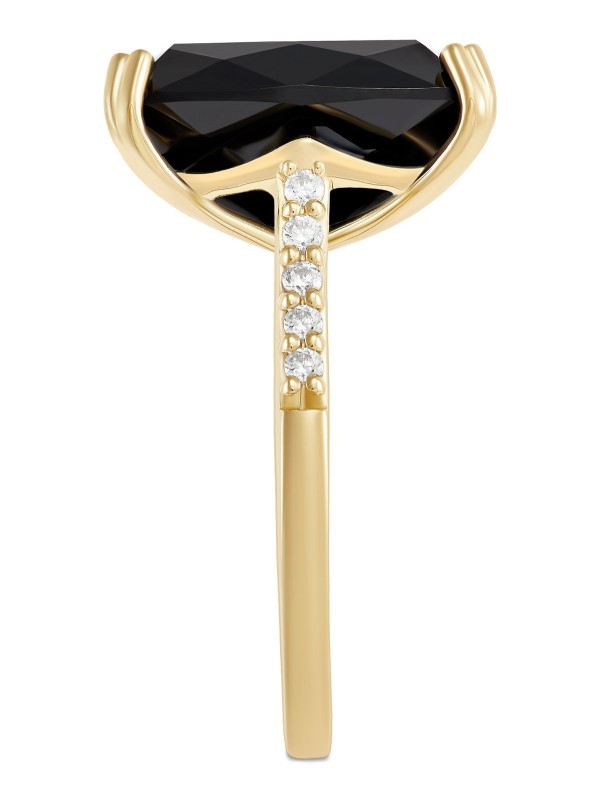 Onyx (7-1/2 ct. ) and Cubic Statement Ring in 14k Gold-Plated