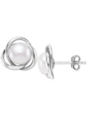 Cultured (7mm) Knot Stud Earrings