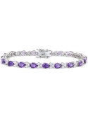 Amethyst (6-7/8 ct. ) & White Sapphire (2-1/2 ct. ) Bracelet in 