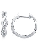 Twist Hoop Earrings (1/5 ct. ) in 14k White Gold