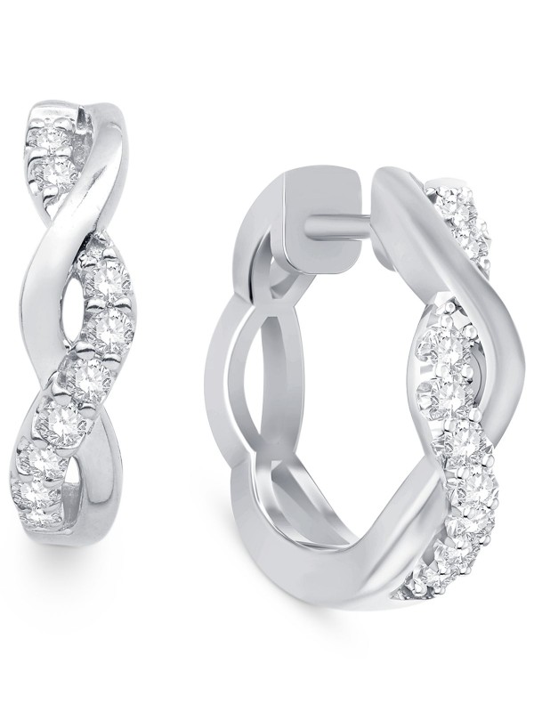 Twist Hoop Earrings (1/5 ct. ) in 14k White Gold