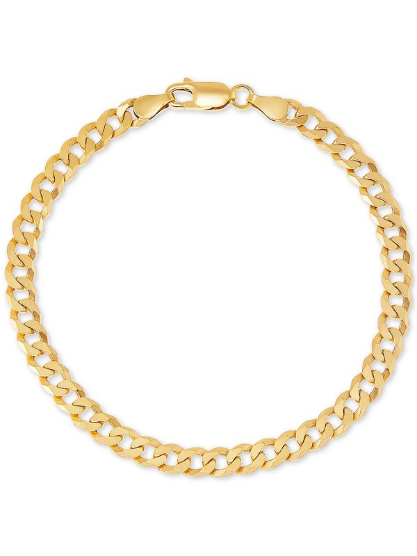 Curb Chain Bracelet (5mm) in 18k Gold-Plated or 