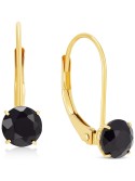 Onyx Solitaire Drop Earrings in 14k Gold