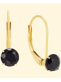 Onyx Solitaire Drop Earrings in 14k Gold