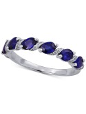 Sapphire (1-1/4 ct. ) & (1/8 ct. ) Ring in 14k White Gold 