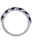 Sapphire (1-1/4 ct. ) & (1/8 ct. ) Ring in 14k White Gold 