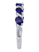 Sapphire (1-1/4 ct. ) & (1/8 ct. ) Ring in 14k White Gold 