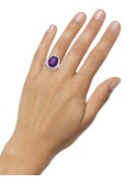 Amethyst (10 ct. ) & White (2 ct. ) Oval Ring in 