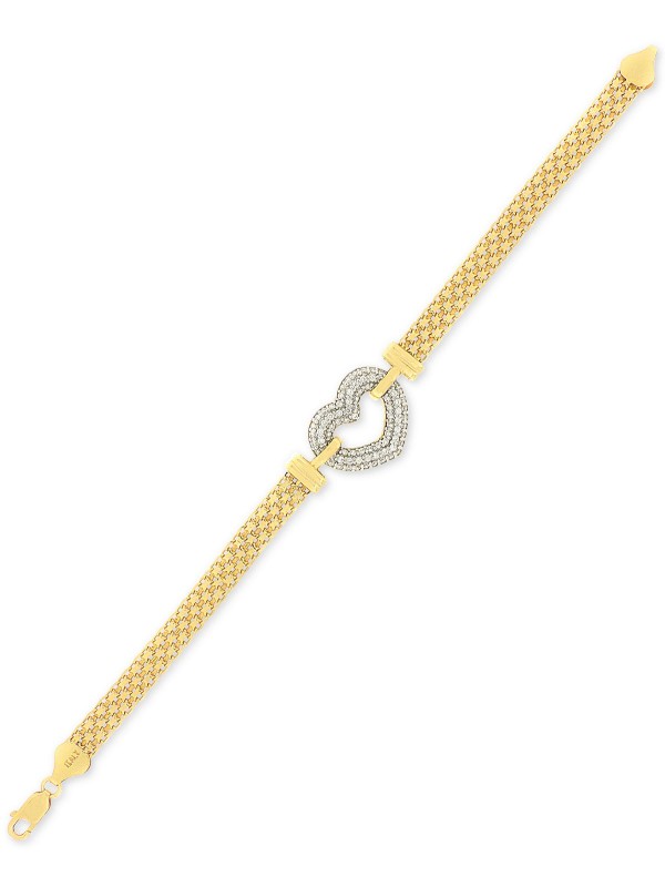 Cubic Heart Bracelet in & 18K Gold-Plate