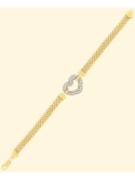 Cubic Heart Bracelet in & 18K Gold-Plate