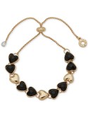 Women's Gold-Tone Jet Multi- Heart Slider Bracelet