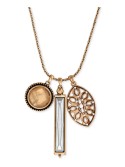 Gold-Tone and Cutout Charm Necklace