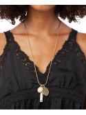 Gold-Tone and Cutout Charm Necklace