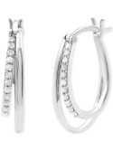 & Polished Double Oval Hoop Earrings (1/4 ct. ) in