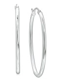 Medium Polished Oval Tube Hoop Earrings in , 1.1