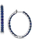 Sapphire In & Out Small Hoop Earrings (6 ct. ) in Gold-Plated , 1