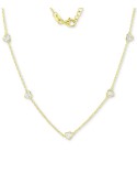 Cubic Heart Station Collar Necklace, 16