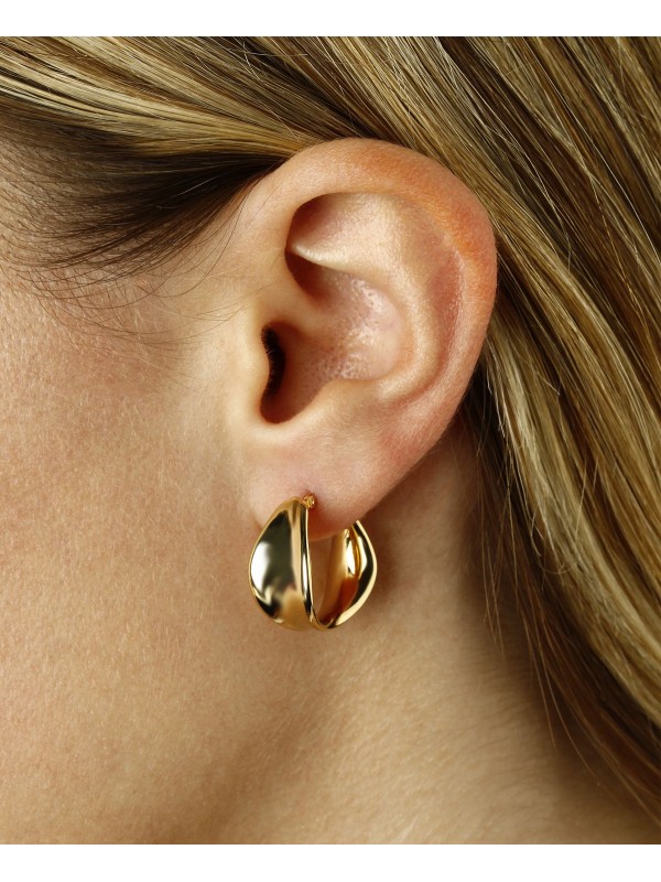 Bold Graduated Hoop Earrings Set in 14k Gold