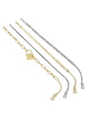 Two-Tone Lock Charm Bracelet Set, 4 Pieces